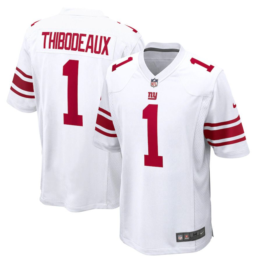 Men New York Giants 1 Kayvon Thibodeaux Nike White 2022 NFL Draft First Round Pick Game Jersey